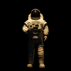 astronaut isolated on black background (3d science rendering) © dottedyeti