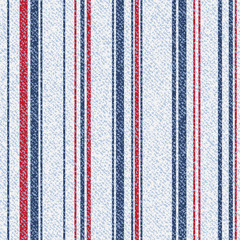 Striped denim texture. Jeans background with geometric design. Denim seamless pattern. Light blue Jeans fabric with Vertical stripes