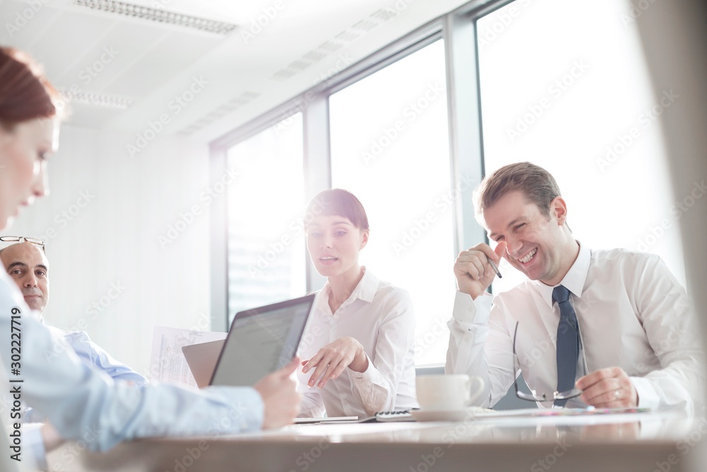 Wall mural Business people working in office