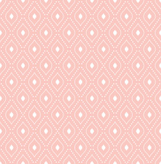 Geometric dotted pattern. Seamless abstract pink and white modern texture for wallpapers and backgrounds