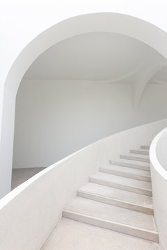 Modern Elegant Staircase Curve Architecture Details.