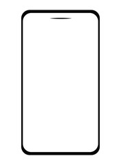 Smartphone outline vector stock icon of mobile smartphone screen simple flat icon mock up set telephone android