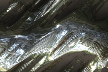 Abstract background volumetric texture molten metal silver