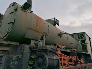 Naklejka premium wycofana z eksploatacji stara lokomotywa