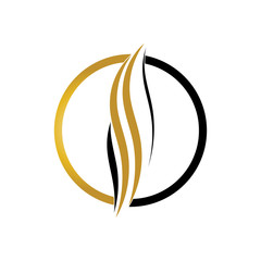 hair wave logo vector icon template - Vector