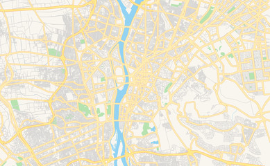 Fototapeta na wymiar Printable street map of Cairo, Egypt