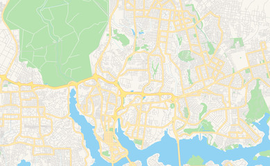 Printable street map of Abidjan, Ivory Coast