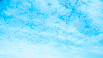 Vintage abstract summer background, Ocean blue color of sky and white cloud