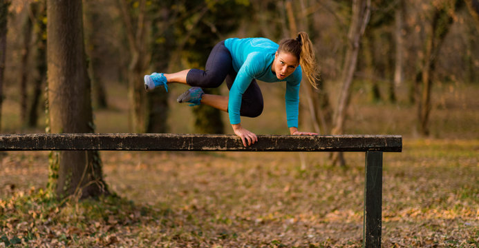 Fitness Training in the Park. - Powered by Adobe