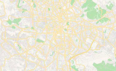 Printable street map of Addis Ababa, Ethiopia