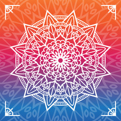 Colorful Mandala Background, Geometric Design, Vintage Images