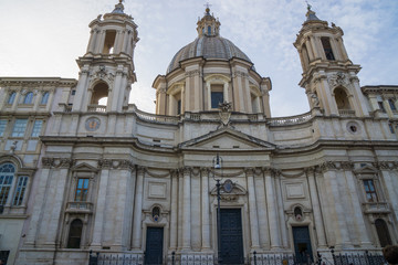 Fototapeta na wymiar Sant'Agnese in Agone from Piazza Navona in Rome, Italy
