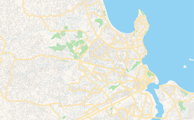Printable street map of Dar es Salaam, Tanzania