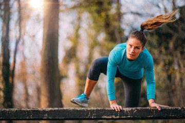 Fototapeta premium Exercising Outdoors in the Park.