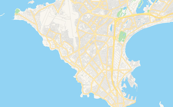 Printable Street Map Of Dakar, Senegal