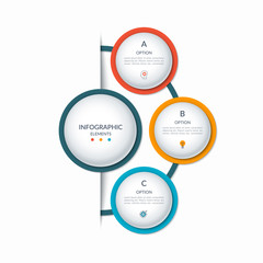 Fototapeta premium Business infographic semi circle template with 3 options