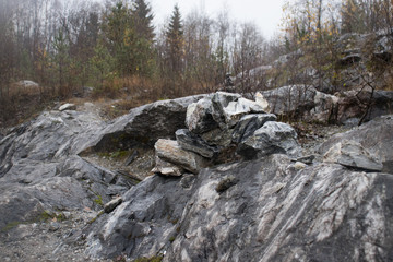 white marble stone in the canyon