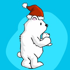 snowman with scarf and hat on blue background