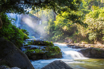 Fototapeta na wymiar Kleiner Wasserfall im Regenwald