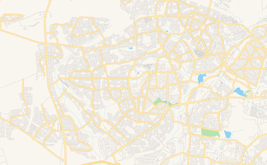 Fototapeta na wymiar Printable street map of Soweto, South Africa