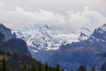 View of Landscape mountain in nature and environment at swiss