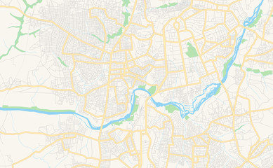 Printable street map of Kaduna, Nigeria