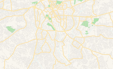 Printable street map of Kumasi, Ghana