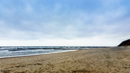 beach and sea at winter