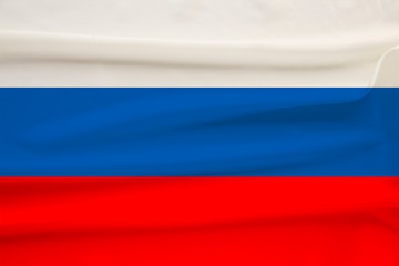 national flag of the country Russia on gentle silk with wind folds, travel concept, immigration,...
