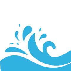 Obraz na płótnie Canvas Water Wave Logo abstract design. Milk Logotype concept. Waves Splashing Flat