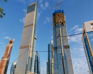 Moskau, Hochhaus, Sklyline Bauarbeiten 2019