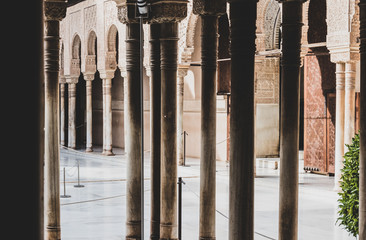Pillars of Alahambra, granada, spain