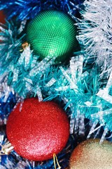 Decorations and toys balls for Christmas tree