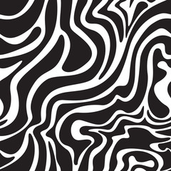 Vector pattern of black smooth lines on a white background. Print for fabric packaging and curtains.