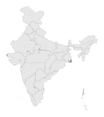 India political map with provinces vector