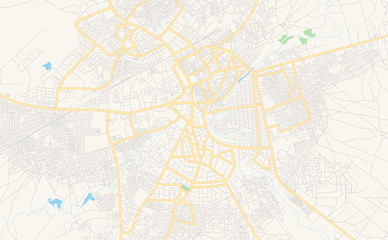 Naklejka premium Printable street map of Maiduguri, Nigeria