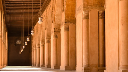 Interior view of Ibn Tulun Mosque, build in Abbasid Era
