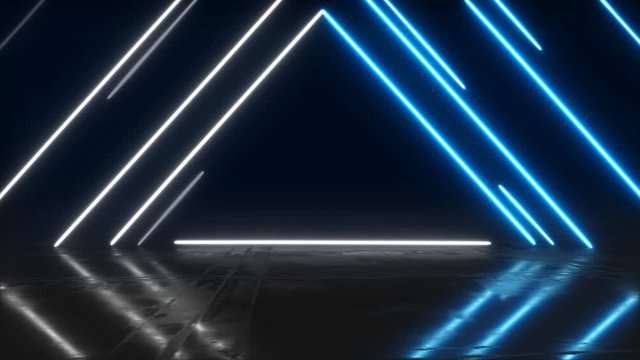 basic shapes neon background.