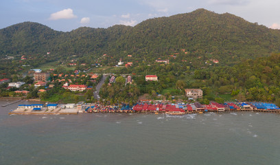 Aerial View to the beach in Kep town, Cambodia