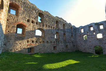 Mauerreste der Burg Niederhaus in Ederheim