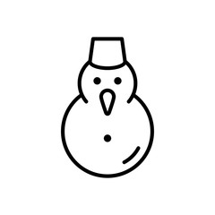Christmas snowman icon. Isolated on White background