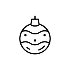 Christmas ball icon. Isolated on White background