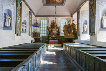 Fototapeta na wymiar Medieval Church interior in Lacko castle