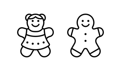 Christmas Gingerbread man and woman. Isolated on White background