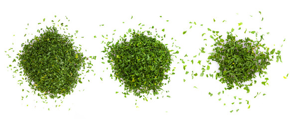 dried parsley isolated on white background