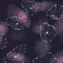 Abstract background made in watercolor purple color, reminiscent of jellyfish or magical flowers , banner design element, colorful spotty pattern.