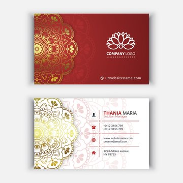 Luxury Red business card template.