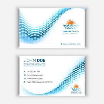 abstract waves business card template