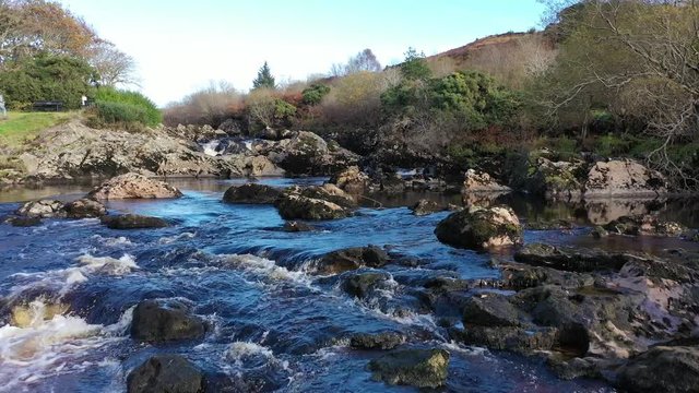 The River Glen and waterfalls by Carrick in County Donegal - Ireland