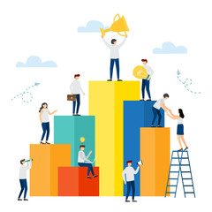 Market peak, business success. Vector